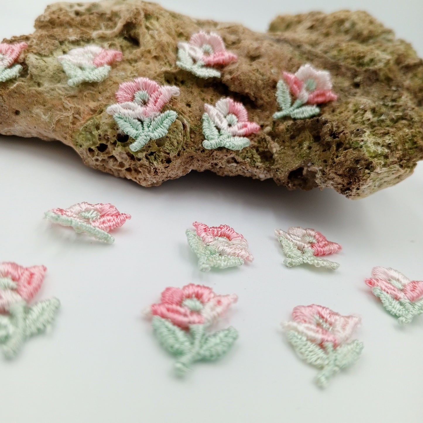 VINTAGE appliques cute pastel pink flower Patches #288