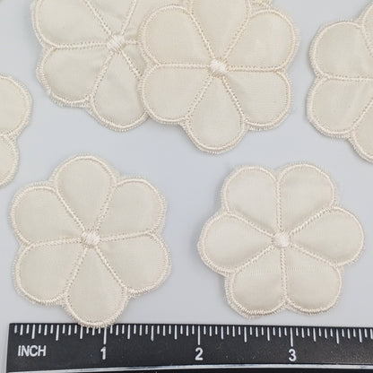 FLORAL VINTAGE appliques cream flower padded Patches #285