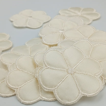 FLORAL VINTAGE appliques cream flower padded Patches #285