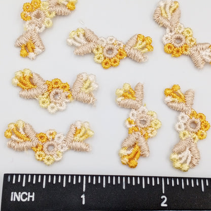 VINTAGE appliques yellow natural flower embroidery Patches #328
