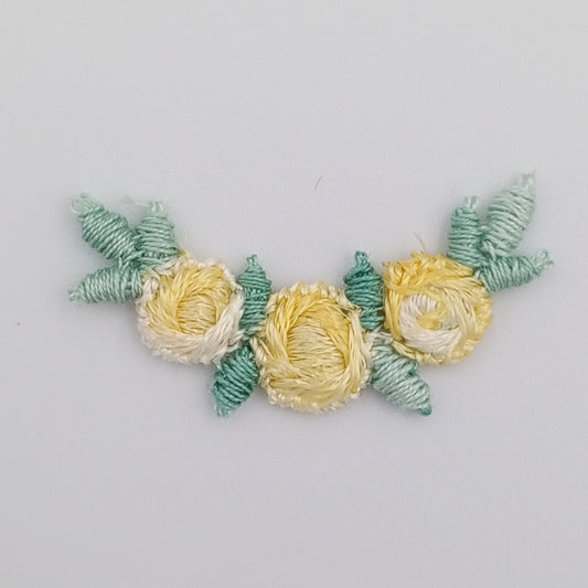 VINTAGE appliques cute light yellow flower embroidery Patches #316