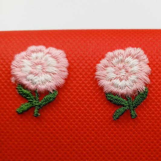 FLORAL VINTAGE appliques white pink flower Patches #172