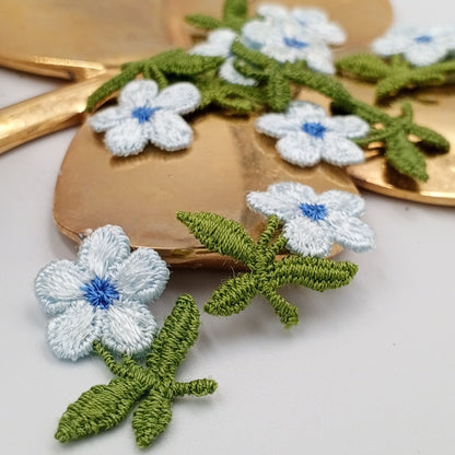 FLORAL VINTAGE appliques light blue flower Patches #235