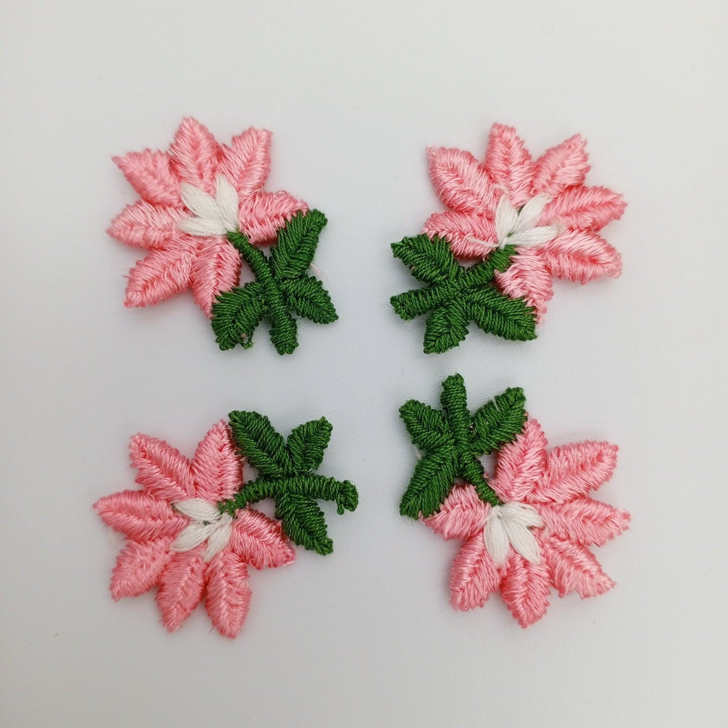 FLORAL VINTAGE appliques pink white flower Patches #241