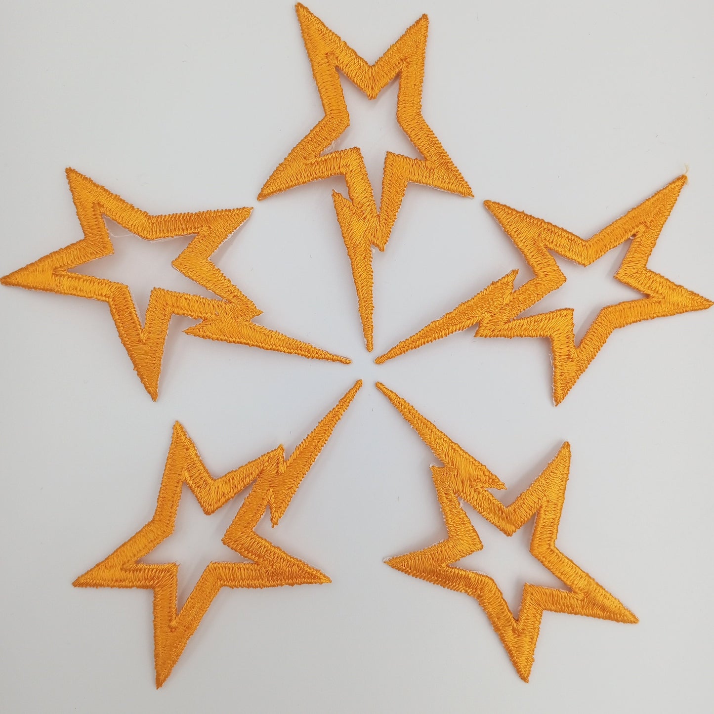 Golden Shooting Star appliques Dark Yellow Stars VINTAGE Iron on Patches for DIY Crafting Projects #601