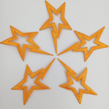 Golden Shooting Star appliques Dark Yellow Stars VINTAGE Iron on Patches for DIY Crafting Projects #601