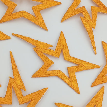 Golden Shooting Star appliques Dark Yellow Stars VINTAGE Iron on Patches for DIY Crafting Projects #601