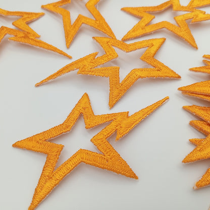 Golden Shooting Star appliques Dark Yellow Stars VINTAGE Iron on Patches for DIY Crafting Projects #601