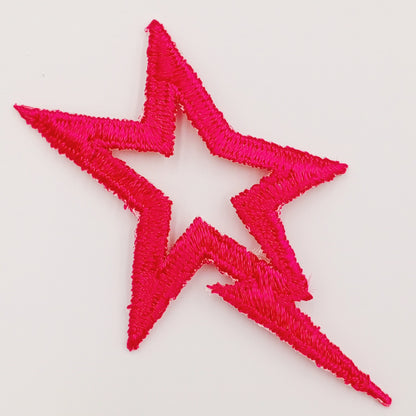 Hot pink Shooting Star appliques VINTAGE Iron on Patches for creative crafting projects #600