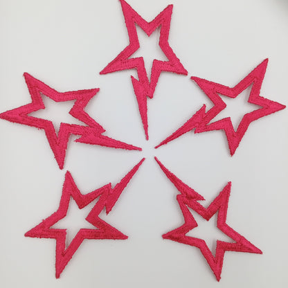 Hot pink Shooting Star appliques VINTAGE Iron on Patches for creative crafting projects #600