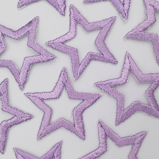 Iron on Lavender Lilac Stars Patches Embroidered VINTAGE Purple Star Iron on Decorative Applique #612