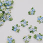 VINTAGE appliques cute white light blue flower embroidery Patches #311