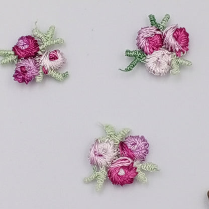 VINTAGE appliques cute lilac white purple flower embroidery Patches #310