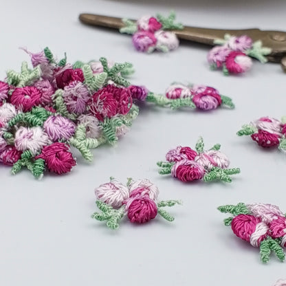 VINTAGE appliques cute lilac white purple flower embroidery Patches #310