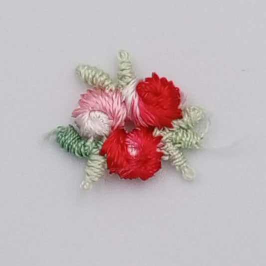 VINTAGE appliques cute white pink red flower embroidery Patches #305