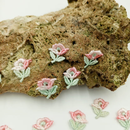 VINTAGE appliques cute pastel pink flower Patches #288
