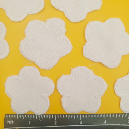 FLORAL VINTAGE appliques white flower twill Patches #286