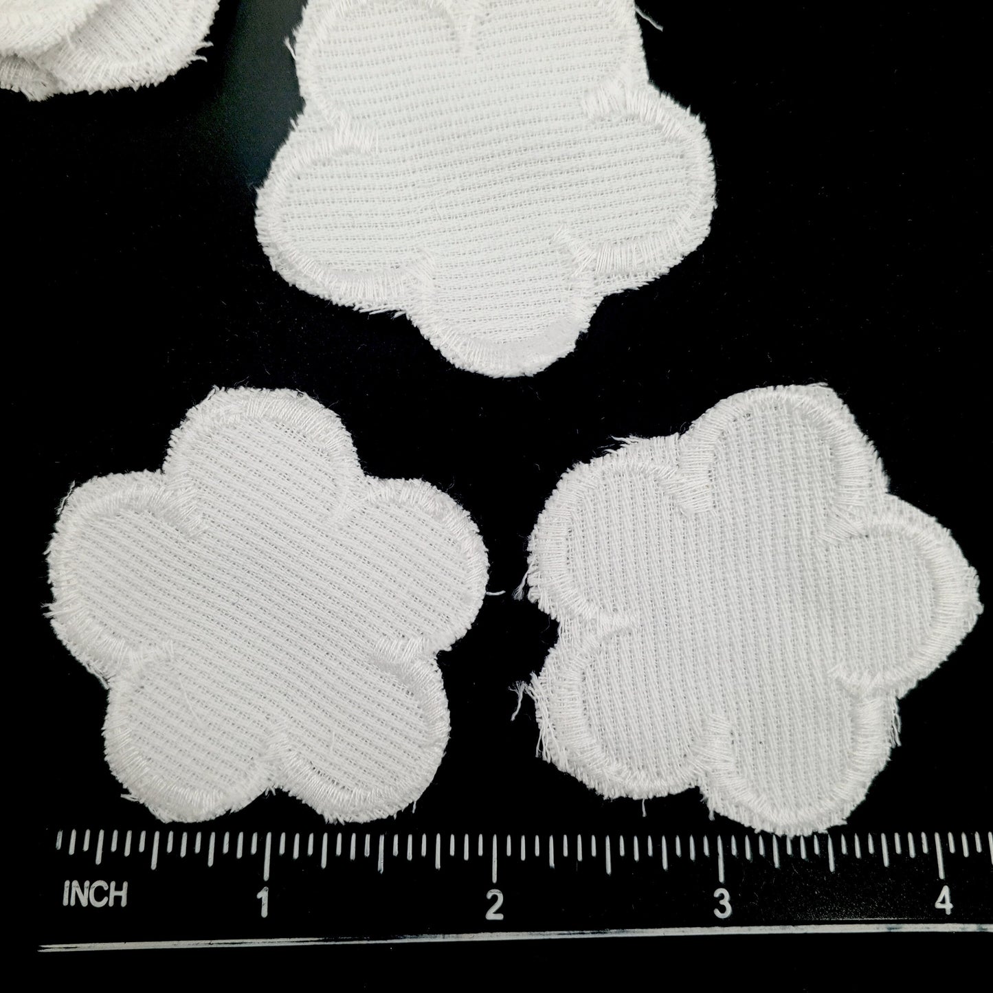 FLORAL VINTAGE appliques white flower twill Patches #286