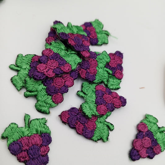 Iron on Grapevine Berries Patches Purple Berry Fruit Appliques Embroidery Grape Clusters Patch Motif Embellishments for Bags Jackets #358