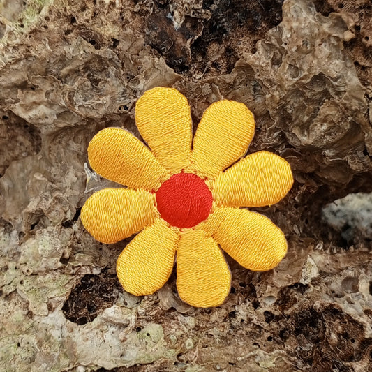 FLORAL VINTAGE applique red golden yellow Flower Patches #269