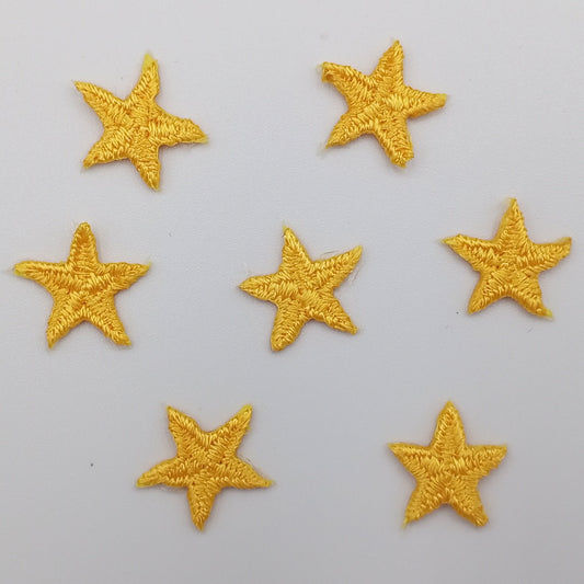 Small Yellow Star appliques VINTAGE Iron on Patches for Scrapbooking, Clothing and DIY Projects #618