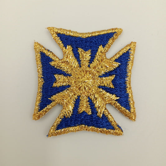 Majestic Royalty Star Patch Iron on Royal Blue Noble Star Metallic gold Applique VINTAGE Regal Stars Patches Motif Crest Star Embroidery#631