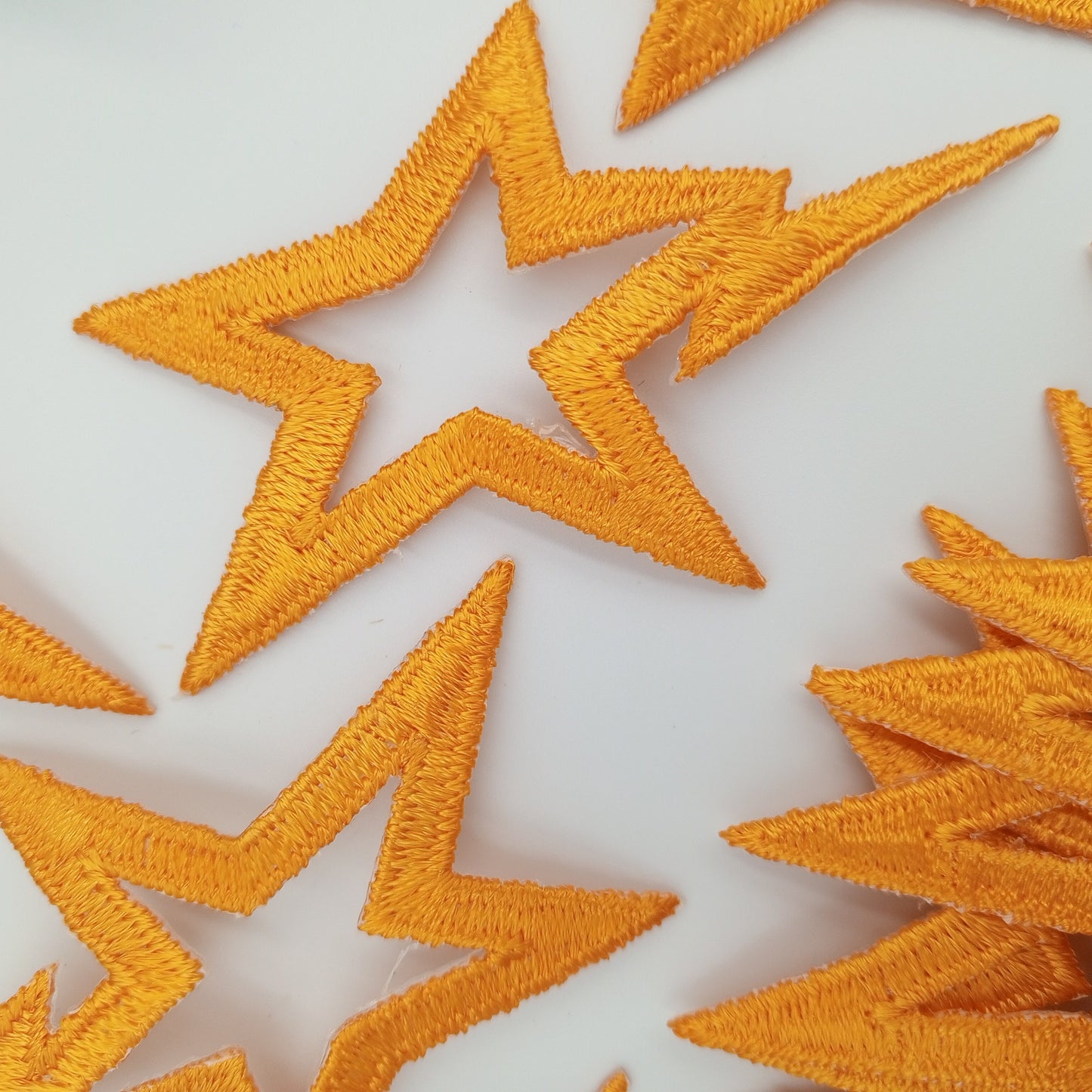 Golden Shooting Star appliques Dark Yellow Stars VINTAGE Iron on Patches for DIY Crafting Projects #601
