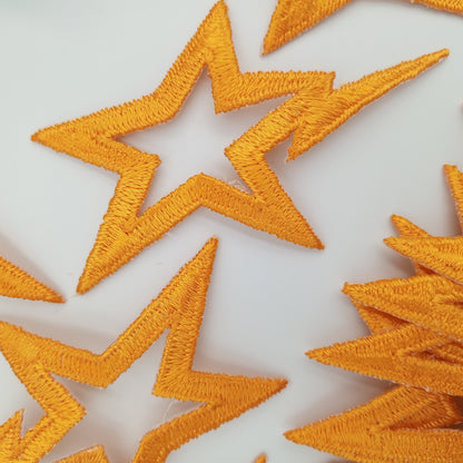 Golden Shooting Star appliques Dark Yellow Stars VINTAGE Iron on Patches for DIY Crafting Projects #601