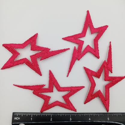 Hot pink Shooting Star appliques VINTAGE Iron on Patches for creative crafting projects #600