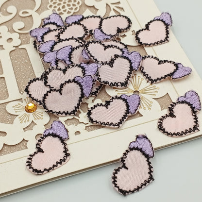 lavender iron on flower pathes Pink Black Cute Lavender Love Hearts Appliques Valentine's Day Iron on – Lace Trim