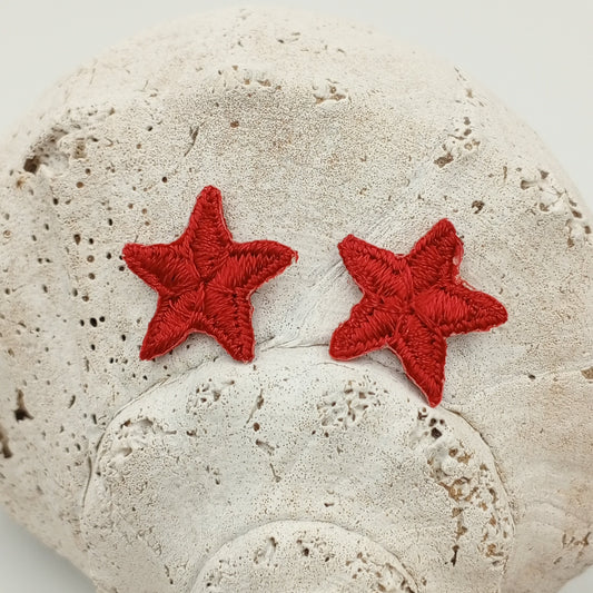 Iron on RED Stars patches Decorative VINTAGE Star Iron on Embroidered Patches #619