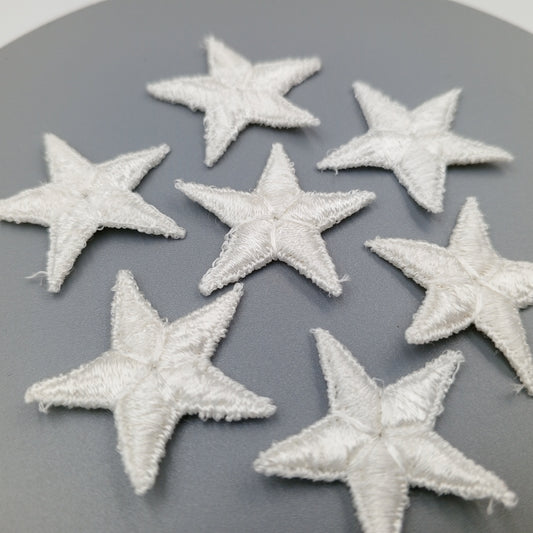 White Stars appliques VINTAGE Sew on Patches for DIY Scrapbook Embellishments and Accents #614