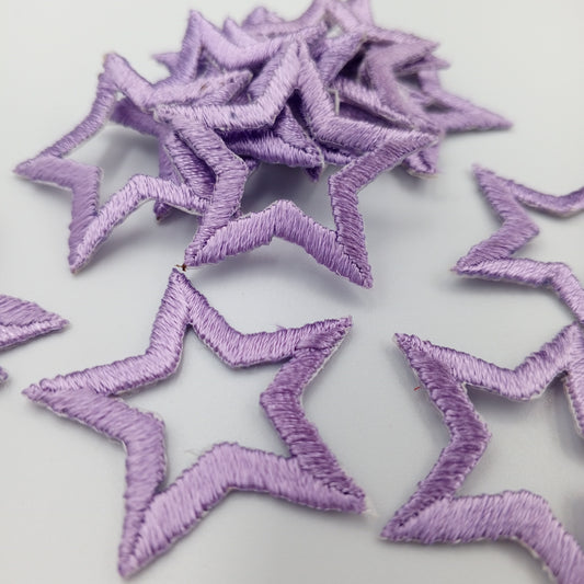 Iron on Lavender Lilac Stars Patches Embroidered VINTAGE Purple Star Iron on Decorative Applique #612