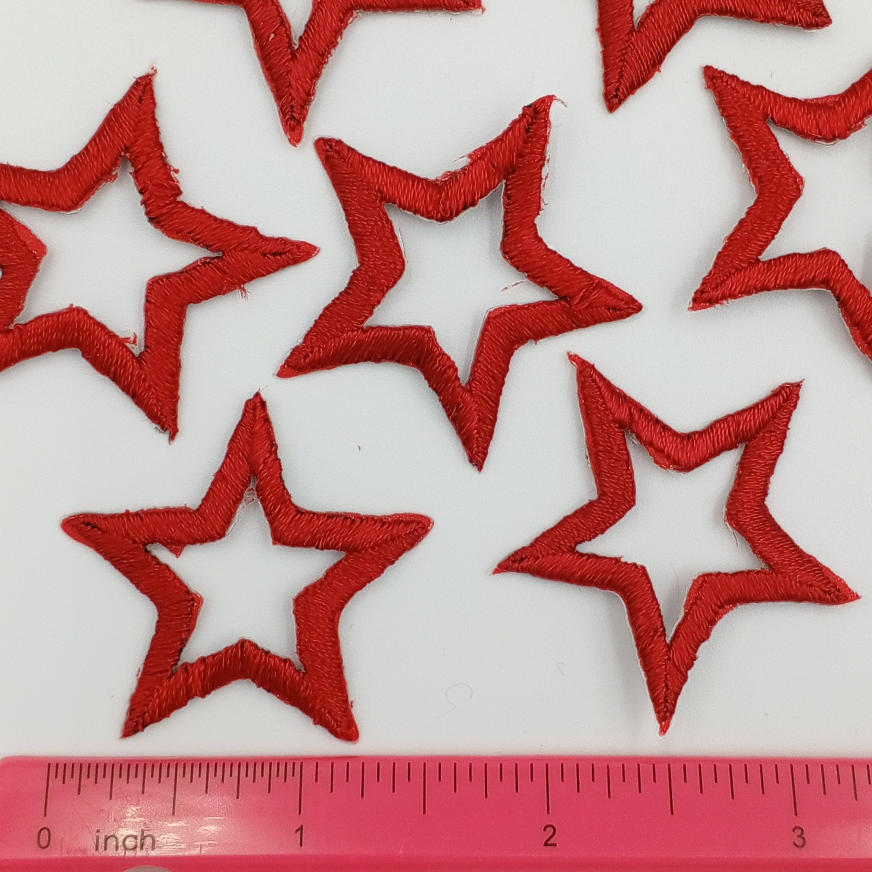 Iron on Red Stars Patches Celestial themed patch Star Outline