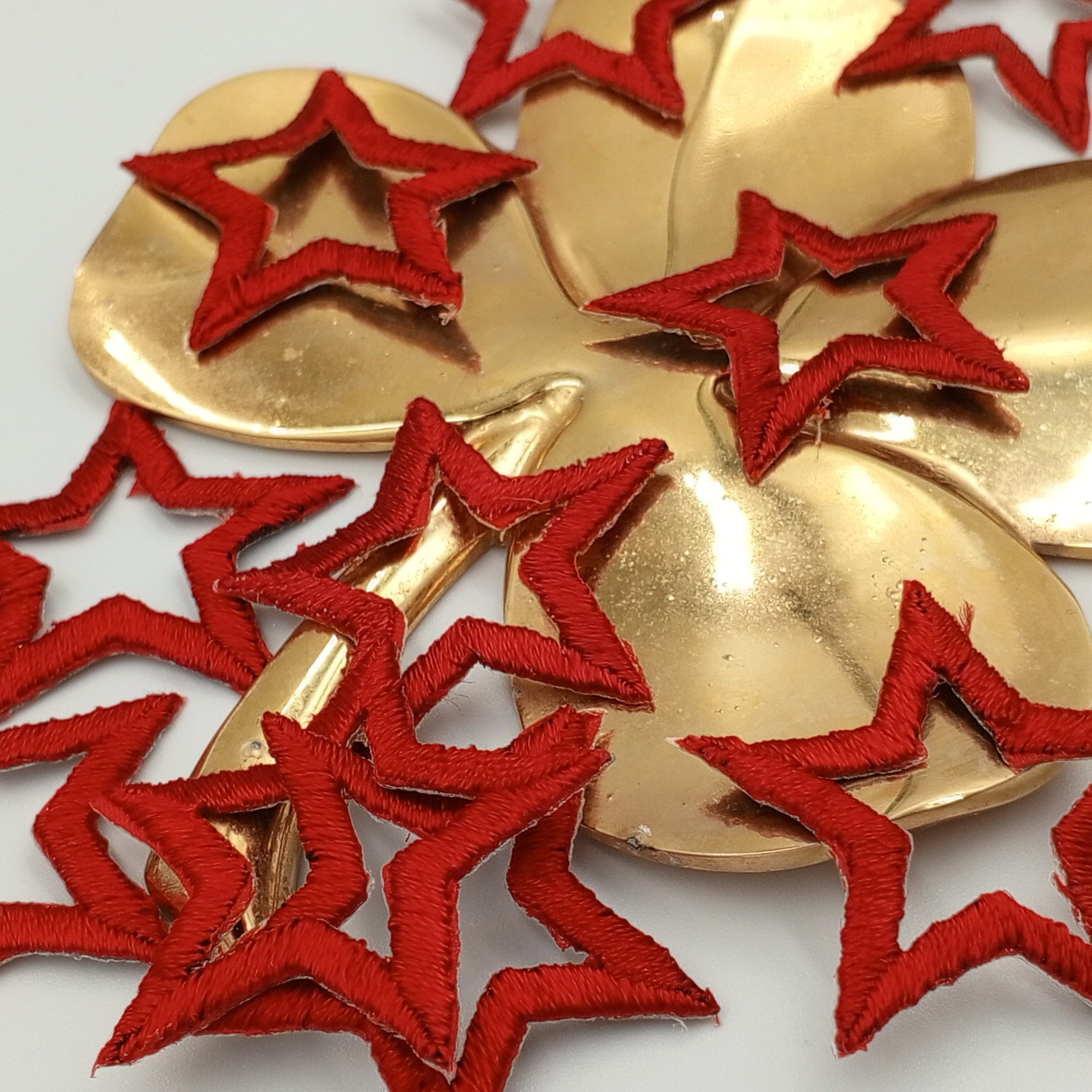 Iron on Red Stars Patches Celestial themed patch Star Outline