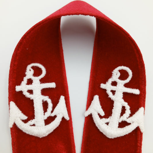 White Anchor Decorative Patch Nautical Embroidered Retro Vintage Classic Sailor Anchor Applique Motif Embroidery for Embellishments