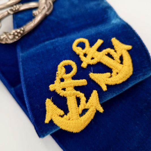 Yellow Anchor Decorative Patch Nautical Embroidered Retro Vintage Classic Sailor Anchor Applique Motif Embroidery for Embellishments