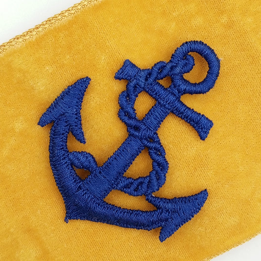Navy blue Anchor Decorative Patch Nautical Embroidered Retro Vintage Classic Sailor Anchor Applique Motif Embroidery for Embellishments