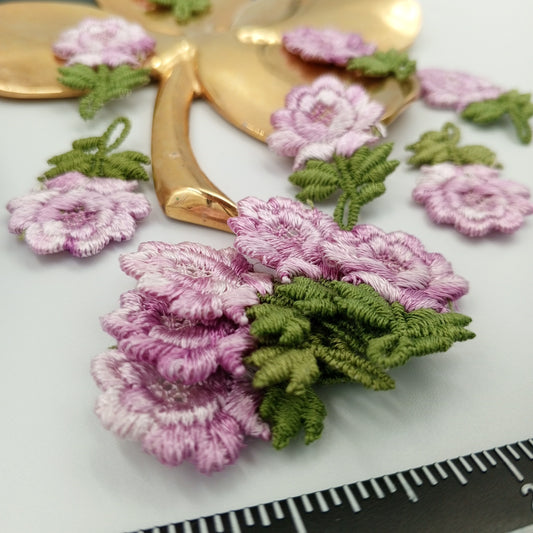 FLORAL VINTAGE applique Lavender Flower Patches #253