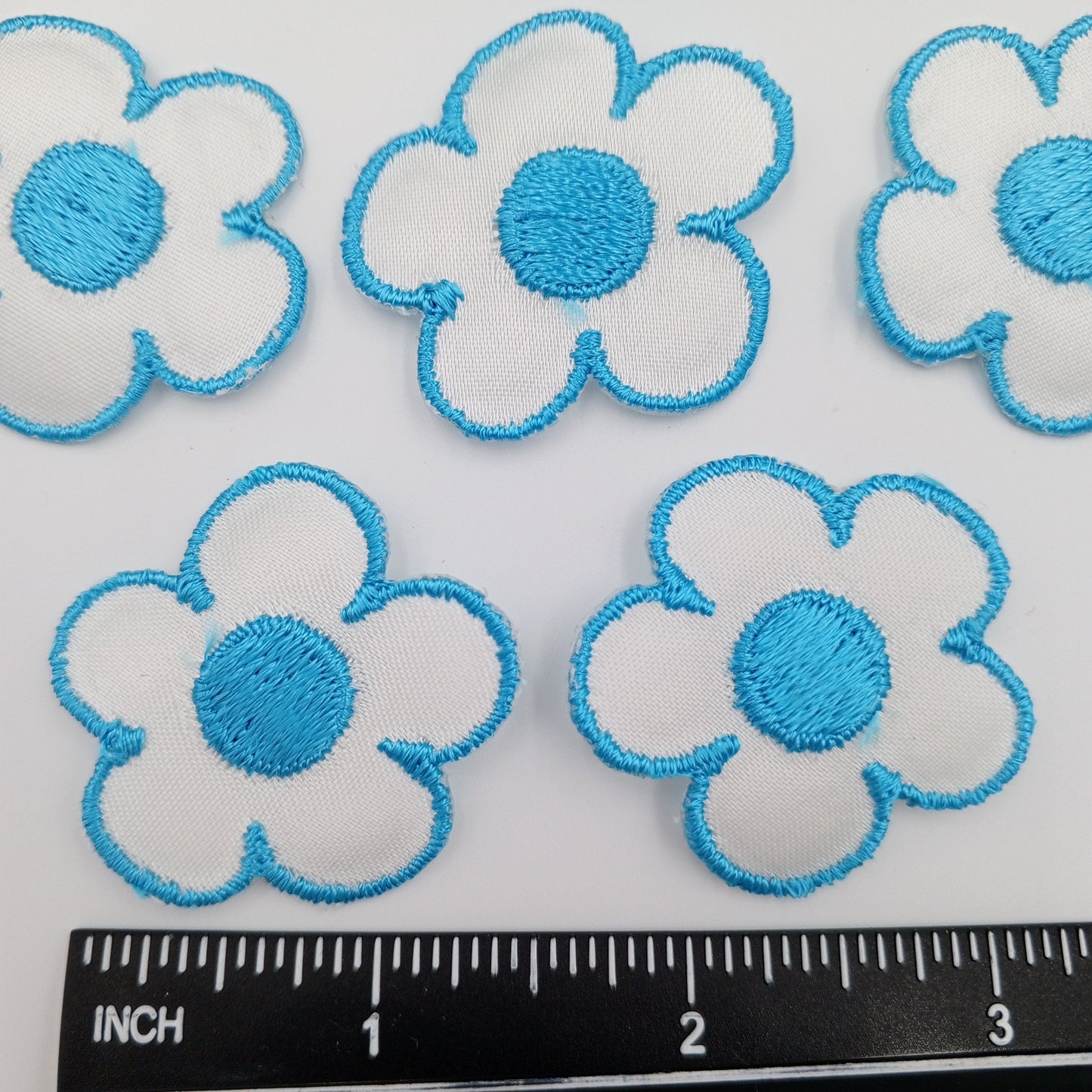 FLORAL VINTAGE applique turquoise white Flower Patches #264