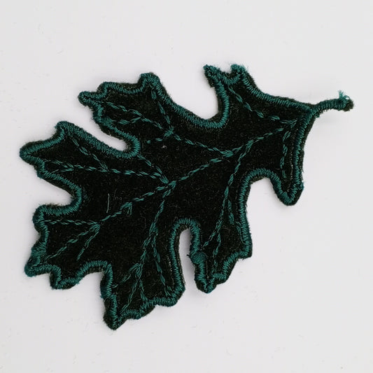 Forest Green Leaf Fabric Patch Embroidered Hunter Green Leaf Sewing Applique patches for DIY Sewing Crafting Clothing Revamps Embellishments