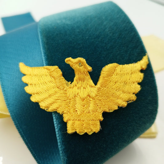 Yellow Iron-on Vintage Eagle Embroidered Applique Liberty Emblem Heraldic Uniform Patches for DIY Creative Sewing Decorative Embellishments