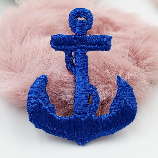 Royal blue Iron on Anchor Decorative Patch Nautical Embroidered Retro Vintage Classic Sailor Anchor Applique Motif Embroidery