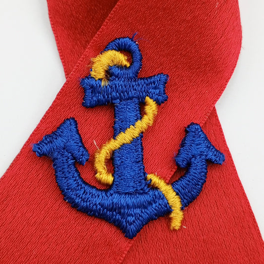 Navy blue yellow rope Anchor Decorative Patch Nautical Embroidered Retro Vintage Classic Sailor Anchor Applique Motif Embroidery