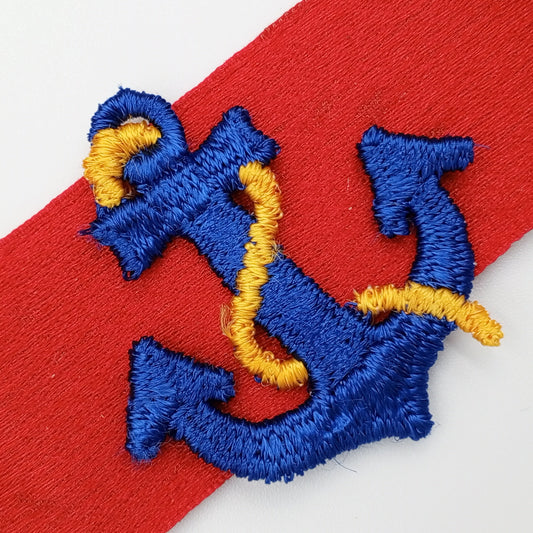 Navy blue yellow rope Anchor Decorative Patch Nautical Embroidered Retro Vintage Classic Sailor Anchor Applique Motif Embroidery