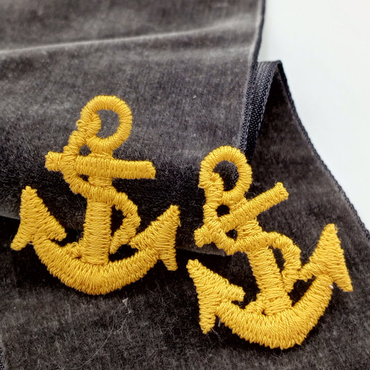 Yellow Anchor Decorative Patch Nautical Embroidered Retro Vintage Classic Sailor Anchor Applique Motif Embroidery for Embellishments