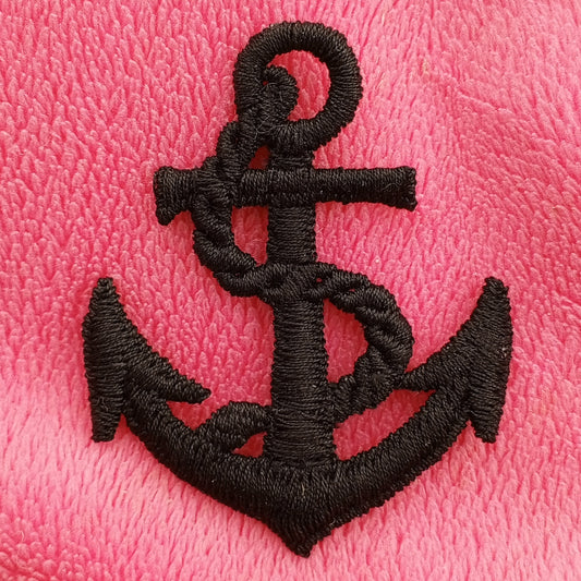 Black Anchor Decorative Patch Nautical Embroidered Retro Vintage Classic Sailor Anchor Applique Motif Embroidery for Embellishments