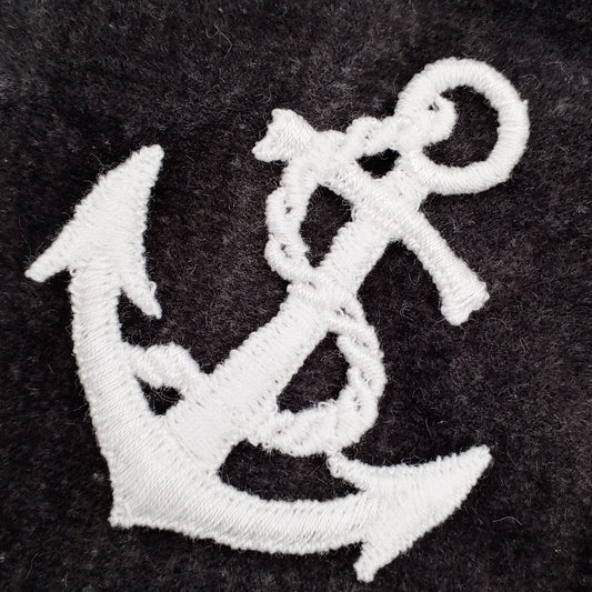 White Anchor Decorative Patch Nautical Embroidered Retro Vintage Classic Sailor Anchor Applique Motif Embroidery for Embellishments