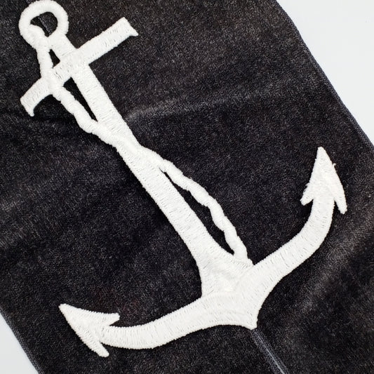 BIG white Anchor Decorative Patch Nautical Embroidered Retro Vintage Classic Sailor Anchor Applique Motif Embroidery for Embellishments