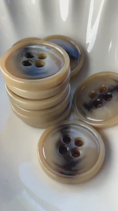 ITALIAN Buttons Cappuccino 1-1/4" (32mm) 50L Vintage Sewing Button for Clothing / Coat & Jacket Buttons / Coffee Brown Designer Buttons 533